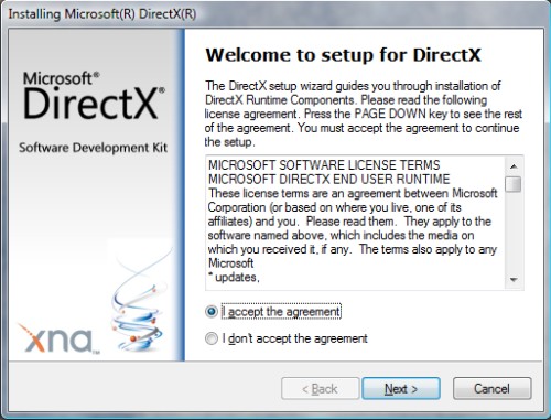 Установка обновленной платформы DirectX