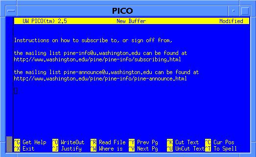 Текстовый редактор Pico