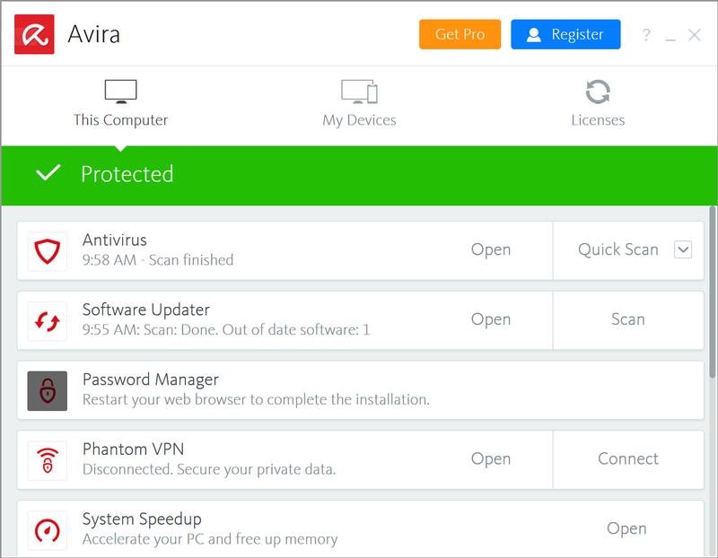 Avira Free Security Suite win7