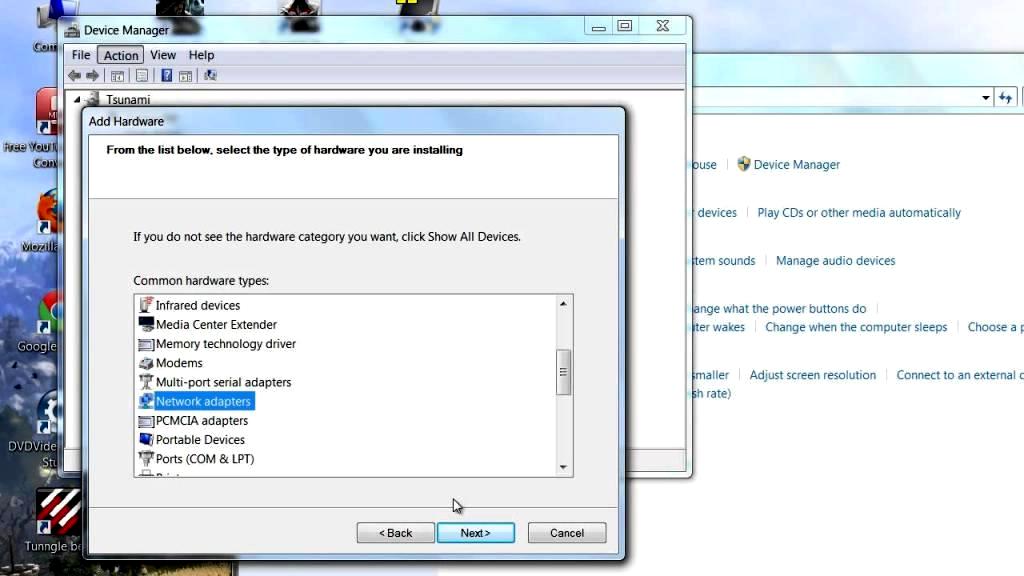 Установка драйвера сетевого адаптера Windows 7